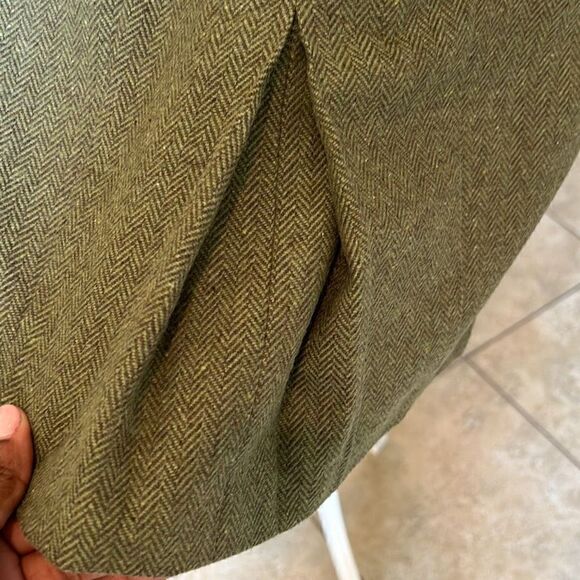 Eva Franco Anthropologie Womens Size 8 Green Tweed Faux Wrap Midi Skirt NWOT - Picture 5 of 5